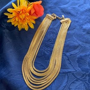 Gold tone 8 strands 1960 Vintage Monet